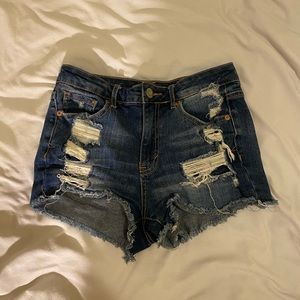 Distressed Denim Shorts